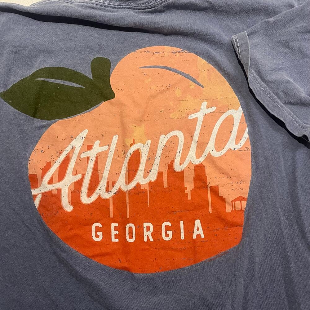 Atlanta‎ Georgia Women Medium Blue Short Sleeve Summer Shirt